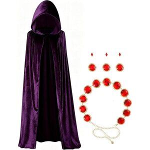 Anime Cosplay Costume Women Set Velvet Cape Waist Chain Accessories